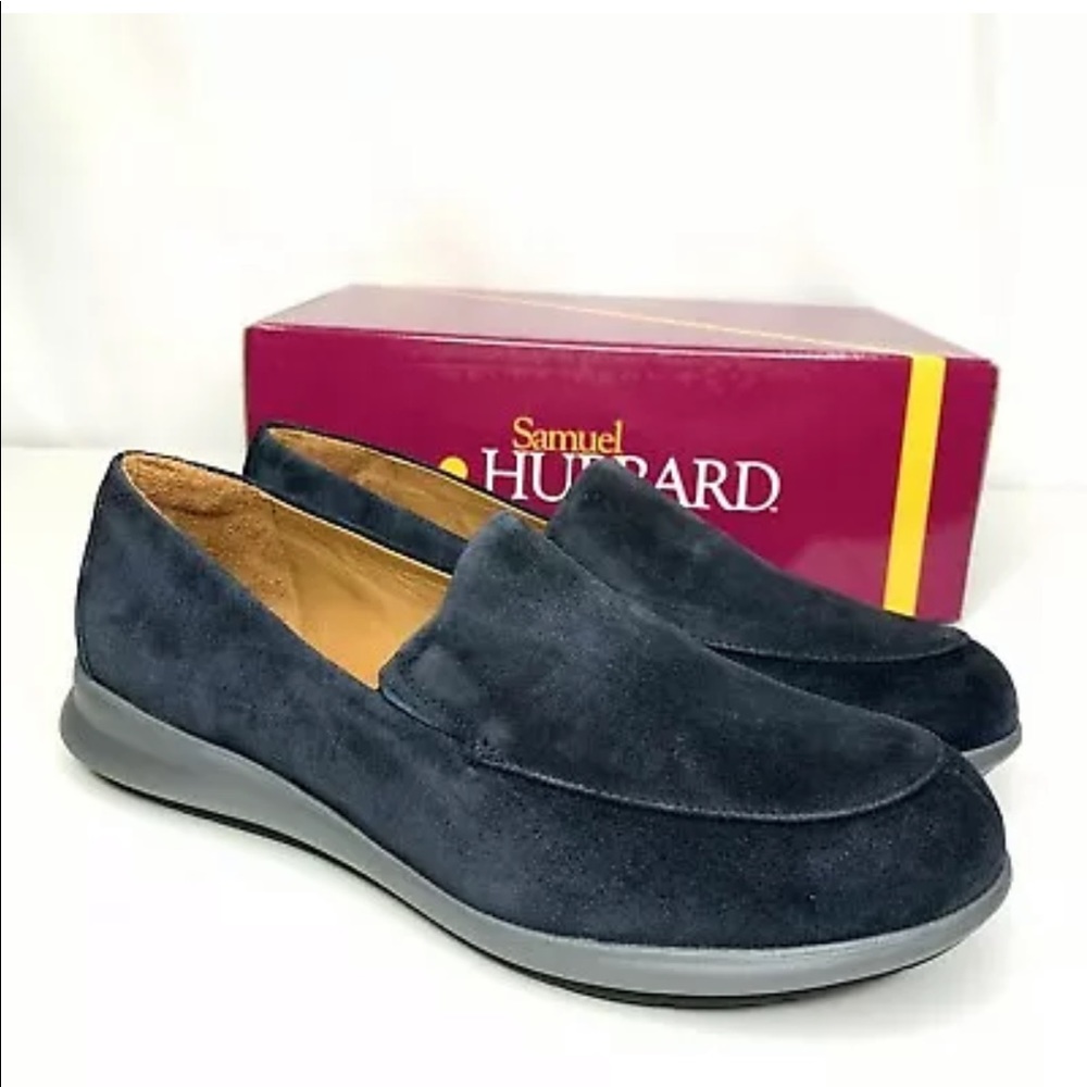 Samuel Hubbard Womens Loafers Shoes Suede Blue